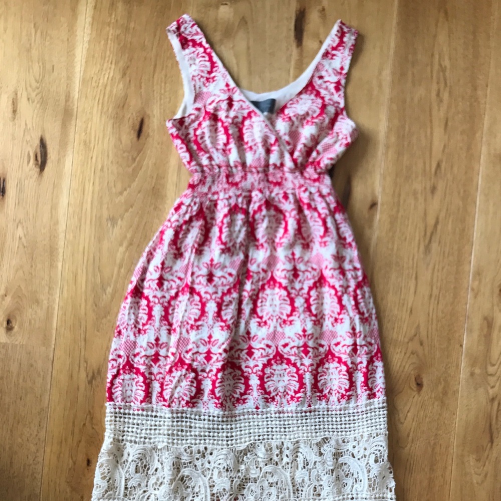 Anthropologie Sunday in Brooklyn Red Crochet Maxi